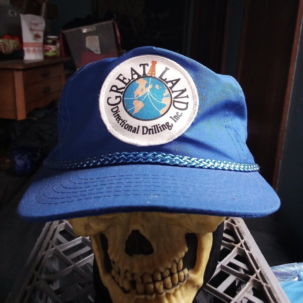 Deadstock Vintage Great Land Directional Drilling Patch Rope Snap Trucker Hat